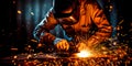 skilled welders joining sections of the pipeline to ensure a secure connection. Generative AI