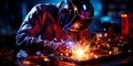skilled welders joining sections of the pipeline to ensure a secure connection. Generative AI