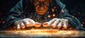 A skilled wizard is executing precise hand gestures to summon mystical abilities