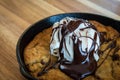 Skillet Baked Chocolate Chip Cookie