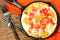 Skillet Baked Eggs with Tomato and Pepper