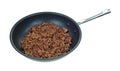Skillet with cooked ground beef Royalty Free Stock Photo