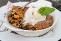 Skillet Cookie with ice cream Ready to Eat. Royalty Free Stock Photo