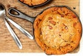 Skillet Turtle Cookie with Pecans and Caramel Royalty Free Stock Photo