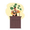 Skillful Bartender Male Character Pour Craft Beer Using Tap System, Ensuring A Smooth And Consistent Pour