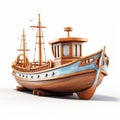 Skillful 3d Wooden Boat Image Inspired By Noah Bradley And Kestutis Kasparavicius Royalty Free Stock Photo