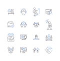 Skillful proficiency line icons collection. Mastery, Expertise, Proficiency, Efficiency, Finesse, Competence, Adeptness