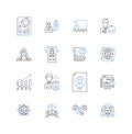 Skillfulness business line icons collection. Expertise, Competency, Proficiency, Mastery, Prowess, Dexterity, Adroitness