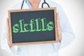 Skills against doctor showing chalkboard