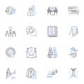 Skills assessment line icons collection. Aptitude, Assessment, Capability, Competency, Evaluation, Expertise