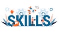 Skills concept. Education, training and improvement. People get knowledge Royalty Free Stock Photo