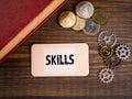 Skills. Education, leadership, communication, decision making and confidence concept Royalty Free Stock Photo