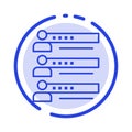 Skills, Graphs, People, Profile, Settings, Statistics, Team Blue Dotted Line Line Icon