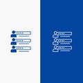 Skills, Graphs, People, Profile, Settings, Statistics, Team Line and Glyph Solid icon Blue banner Line and Glyph Solid icon Blue