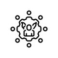 Black line icon for Skills, dexterity and knowledge