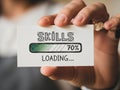 Skills loading 70% isolated on white background Royalty Free Stock Photo