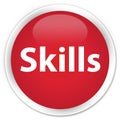 Skills premium red round button Royalty Free Stock Photo