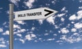 skills transfer traffic sign on blue sky Royalty Free Stock Photo