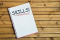 Skills word on notebook