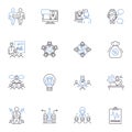 Skillset allocation line icons collection. Competency, Resources, Specialization, Proficiency, Capacity, Talent, Know