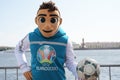 Skillzy, the official mascot for UEFA EURO 2020, in Saint Petersburg, Russia