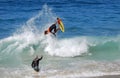 Skimboarder being photographed at Aliso Beach, Laguna Beach, CA Royalty Free Stock Photo