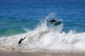 Skimboarder being photographed at Aliso Beach, Laguna Beach, CA Royalty Free Stock Photo