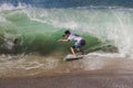 Skimboarder in the green room in Puerto Vallarta Mexico