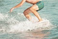 Skimboarding ocean closeup Royalty Free Stock Photo