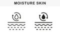 Skin Absorb Liquid Vitamin, Gel, Serum, Cream Symbol Collection. Moisture Skin Line and Silhouette Black Icon Set. Water