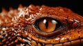 The Skin of An Alligator Is Presented in Remarkable Detail, Revealing a Macro Assembly of CapT Royalty Free Stock Photo