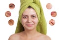 Skin beauty concept -Closeup on women's isolated face