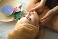 Skin And Body Care. Close-up Of A Young Woman Getting Spa Treatment At Beauty Salon. Spa Face Massage. Facial Beauty Treatment. S Royalty Free Stock Photo