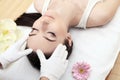 Skin And Body Care. Close-up Of A Young Woman Getting Spa Treatment At Beauty Salon. Spa Face Massage. Facial Beauty Treatment. Sp Royalty Free Stock Photo