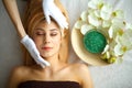 Skin And Body Care. Close-up Of A Young Woman Getting Spa Treatment At Beauty Salon. Spa Face Massage. Facial Beauty Treatment. S Royalty Free Stock Photo