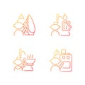 Skin burns danger gradient linear vector icons set Royalty Free Stock Photo