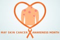 Skin cancer awareness month flat vector illustration. Protection, healthcare, prevention concept.