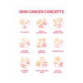 Skin cancer concept icons set Royalty Free Stock Photo