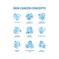 Skin cancer concept icons set Royalty Free Stock Photo