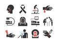 Skin cancer icons. Symptoms. Icons set Vector signs for web graphics.