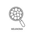 Skin cancer melanoma line icon vector cancer malignant disease Royalty Free Stock Photo