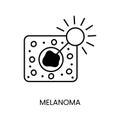 Skin cancer melanoma line icon vector cancer malignant disease Royalty Free Stock Photo