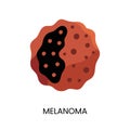Skin cancer melanoma line icon vector cancer malignant disease Royalty Free Stock Photo