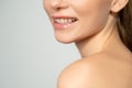 skin care aesthetic cosmetology smiling woman face Royalty Free Stock Photo