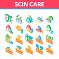 Skin Care Cosmetic Isometric Icons Set Vector