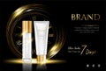 Skin care and cosmetic golden luxury templates for ads.