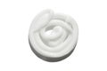 Skin care cream texture swirl smear sample with shadow isolated. Facial creme, foam, gel or body lotion skincare make up