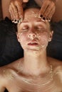 Skin Care. Facial Treatment With Spa Mask. Royalty Free Stock Photo