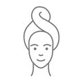 Skin care icon, beauty skin, woman face