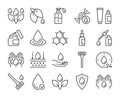 Skin care icon. Natural Skin Care Ingredients line icons set. Editable stroke.